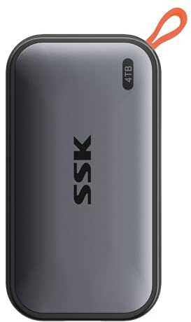 SSK Portable SSD 4TB External Solid State Drives, up to 1050MB/s USB C SSD External Hard Drive USB 3.2 Gen2 for iPhone 15/Pro, Windows, Mac, Android Phones and Tablets