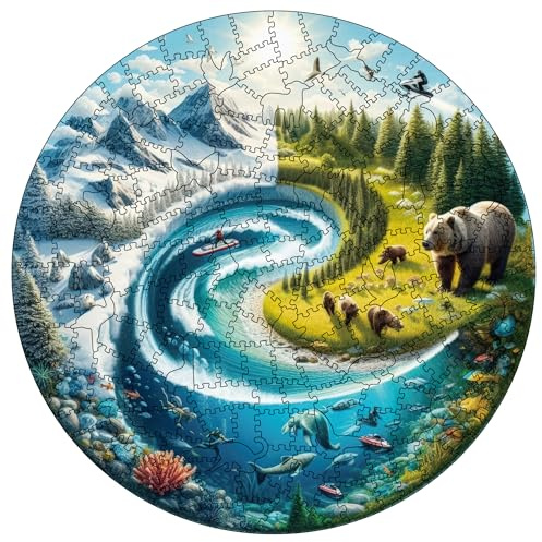 Holzpuzzles für Erwachsene, 200 Teile Holzpuzzle für Erwachsene (Fluss)