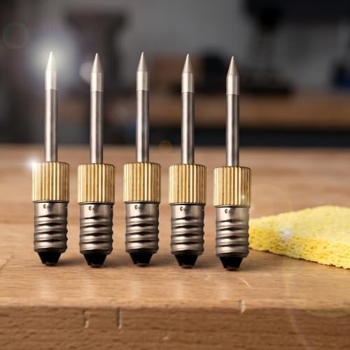 5 punte ad ago per saldatore con interfaccia E10 per saldatura elettrica, adatte per saldatura a punto e linea (TIP-B 5PCS)