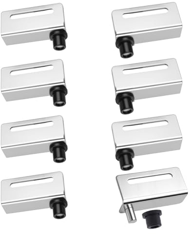 UFURMATE 4 Sets Pivot Hinge, Concealed Shaft Door Hinges Heavy Duty Cabinet Pivot Door Hinge with Screws and Caps for Furniture Wood Doors(Silver-White)