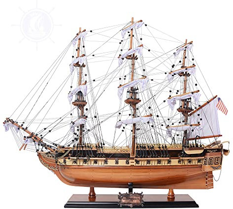 Old Modern Handicrafts Museum Quality USS Constitution Model Ship - Handcrafted from High-Grade Wood - Keen Attention to Intricate Details - 29.0L x 10.0W x 25.0H Inches