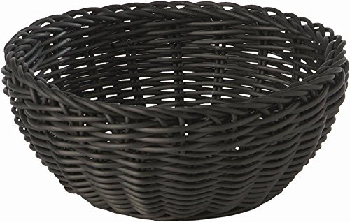 APS Korb, rund „Profiline, schwarzes Körbchen, Flechtkorb, Korb aus Polypropylen, Durchmesser Ø 20 cm, Höhe 8 cm