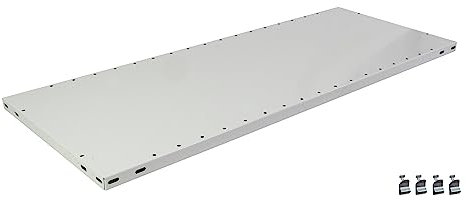 SCHULTE Lagertechnik Zusatz-Fachboden MULTIplus150 100 x 30 cm (BxT), RAL 7035 lichtgrau, inkl. 4 Fachbodenträgern