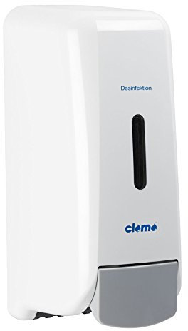 clomo Set: 1 x Handdesinfektionsspender (Desinfektionsspender) 800 Manuell, weiß inkl. Einer Desinfektionsgel Kartusche