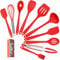 COVVY Home Silicone Kitchen Utensils Set(10 Piece) Heat Resistant Baking & Cooking Utensils Non Stick - Non Scratch Cooking Utensils Kitchen Good Helper (Red)