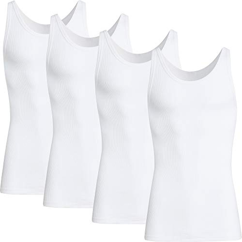 con-ta Herren-Unterhemd 4er-Pack Doppelripp weiß Größe 8