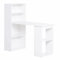 HOMCOM 120cm Computer Desk, Wooden PC Laptop Table with 6-Tier Storage Bookshelves, Home Office Working Study Desk, Writing Workstation, White