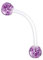 Paula & Fritz® Bauch-nabelpiercing Schwangerschafts-Piercing Glitzerkugeln Bio Flexibler Stab Acrylkugel Bauch-Piercing Nabel lila