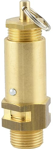Fittingteile - Messing Sicherheitsventile einstellbar (nicht bauteilgeprüft) Kessel Druckluft Überdruckventile (Gewindegröße: G 1/2 - Einstellbereich: 1-6 bar)
