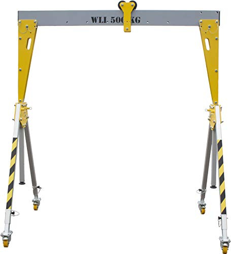 Easy-Rig 500kg Lightweight Aluminium Portable A Frame Gantry Crane Hoist Adjustable Height 2100-3000mm (4mtr)