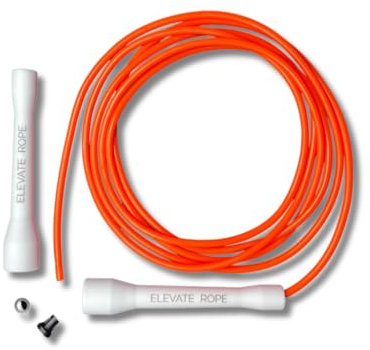Elevate Rope Cuerda de velocidad profesional, cuerda de saltar ajustable de 3 m, PVC de 5 mm con núcleo de nailon para cardio (Orange 3)