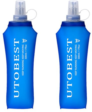 UTOBEST Soft Flask Running Water Bottle Collapsible Water Bottle for Trail Running Hydration Pack Hiking Cycling Climbing 500ML