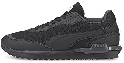PUMA Unisex City Rider Molded Sneaker, Black, 37 EU