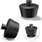 2 Pièces Bouchon de Lavabo Caoutchouc avec La Chaîne à Billes Bouchon, Lavabo Universels en Silicone Bouchon d'évier Universel en Acier Inoxydable avec pour évier de Cuisine ou de Baignoire (Noir)