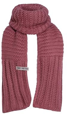 KNIT FACTORY - Alex Schal - Lange Strickschal - Mit grobmaschige Strickmuster - Aus Wolle - Für Damen und Herren - Stone Red - 200 x 45 cm