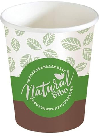 BIBO Pappbecher biologisch abbaubar und kompostierbar für heiße und kalte Getränke – 1500 Stück