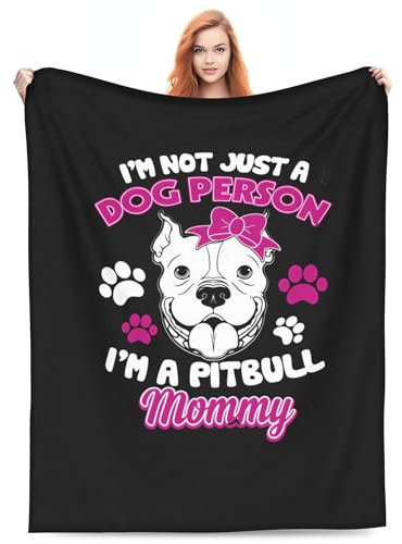 Best Pink American Pitbull Terrier Dog Mom Gift Dad Full Fleece Throw Cloak Wearable Blanket Flanell Fluffy Comforter Quilt Nursery Bedroom Bedding King Size Plush Soft Cozy Air Conditioner Blanket