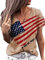 Frauen amerikanische Flaggen T-Shirt USA Stern Streifen 4. Juli T-Shirts Lässiges Amerika Flaggen Druck T-Shirt mit V-Ausschnitt