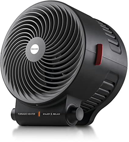 MACOM Enjoy & Relax 938 TORNADO HEATER Leistungsstarker Heizlüfter 2000 W, Raumthermostat, Kippsicherheit, 35% reduzierte Aufheizzeit dank Vortex-Lüfter
