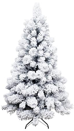 Dolce Natale Albero di Natale Artificiale Monte Everest Effetto Innevato Realistico Altezza 120 Cm con Supporto in Metallo Rami 190 Diametro 70 cm