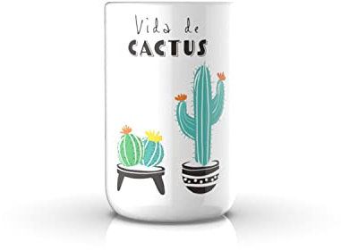 METAFORM Porta Spazzolini da Appoggio Bianco in Ceramica MOD. Cactus