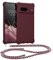 kwmobile Coque Collier Compatible avec Google Pixel 7 Coque - Coque Housse en Silicone avec Collier Bordeaux Violet