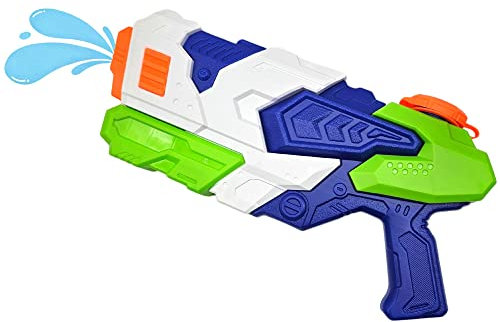 alldoro 60124 – Water Power Wasserpistole aus Kunststoff – 32 cm lang, 650 ml, bunt, Reichweite bis 9 m, mit Pumpgriff
