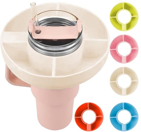 Styrkja Snack Bowl for Stanley Cup - Silicone Plate Compatible with 40oz Tumbler Accessories (White)