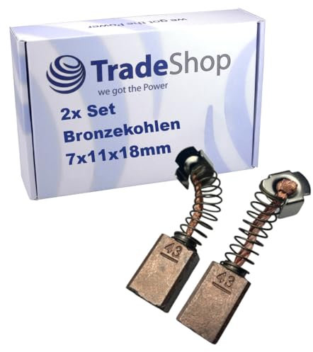 2x Trade-Shop Bronzekohlen Motorkohlen 7x11x18mm kompatibel mit Shoprider Mercurius, Alluri, Explorer, Dakar, Traveso/Elektromobil Ersatzteil