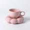 Juwacoo Blumen Kaffeetassen mit Untertassen, Kreative Süße Rosa Blumen Keramik Tasse, Aesthetic Coffee Mug Becher, Kaffeetasse Espressotassen mit Untertassen für Girl Geschenke(6,5 OZ/200 ML)
