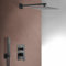 Set doccia completo nero opaco con miscelatore incasso, soffione 30 cm e kit doccia con presa acqua, flessibile e doccino