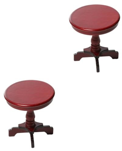 TOYANDONA 2pièces Miniature Table Model pour Maison Miniature Meuble Rond Décoratif pour Scènes De Jeu