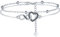 Lydreewam Unendlichkeit Herz Armband Silber 925 für Damen Doppel Layered Freundschaft Armkette mit Kugeln und Schwarz Zirkonia Muttertag Geburtstag Geschenk, Armbänder verstellbare 17+4cm