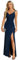 Ever-Pretty Robe de Soirée Femme Longue Moulante Fendu Col V Plis Bandoulière à Sequins Haute Élasticité Bleu Marine 56
