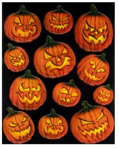 Horror-Shop Jack O'Lantern Halloween Kürbis Fenstersticker