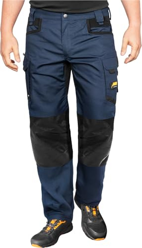 ACE Constructor Herren-Arbeitshose lang - Männer-Arbeitshosen mit Stretch-Bund, Cargo- & Kniepolster-Taschen - Navy - 52