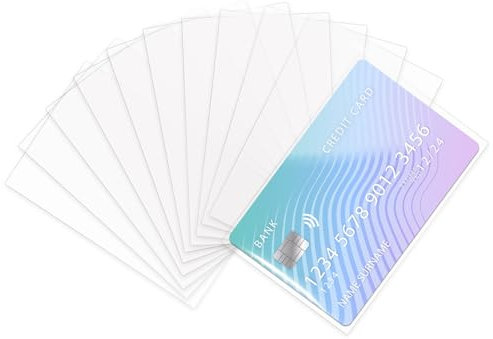 Kartenschutzhüllen, 8,9 x 5,8 cm, transparenter Kunststoff-Kartenhalter, weicher Ausweis-Schutz für Spielkarten, Sportkarten, 50 Stück