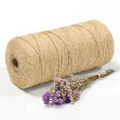 MDDK DY Spago di Juta Naturale 2mm x 200m – Spago Resistente per Giardinaggio, Confezioni Regalo e Fai da Te, Corda Juta