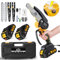 ElectroPrime© Mini Motosierra Bateria | 6000mAh 21V 2 Baterias | 6 Pulgadas 880W | Engrasador Automatico | Incluye 11 Accesorios | Sierra Electrica Portatil De Mano | Podadora Pequeña Inalambrica