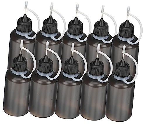 STOBOK 20 Stück Ölflaschen Maschinenöltopf Leimflaschen Leim Saucenflaschen Quetschnadel Ölernadeln Applikatorflasche Quetschflasche Mit Düsenspitze Motor Motoröle Schwarz Pe