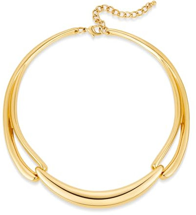 ENSKEFEN Klobige Gold Auffällige Choker Halsketten für Damen Trendige Dicke Unregelmäßige Choker Halskette Verstellbare Gold Ketten Auffälliger Modeschmuck