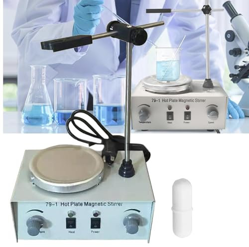 Agitador Magnético, Placa Calefactora Laboratorio Agitador Magnético Equipo Laboratorio Mezclador 300W Con Placa Calefactora Mezclador 0 A 2200 RPM Con Soporte Para Mezclar Líquidos En El Laboratorio
