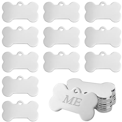 PH PandaHall 28 Stück 304 Hundemarken Aus Edelstahl Knochenform Haustier Namensschild Rohlinge Süße Hundemarken Rohlinge Haustier ID Tags Für Lasergravur 4.9x2.8cm Bohrung: 4mm