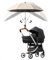 Infant Sun Protection Umbrella, Pushchair Parasol, Baby and Infant Sun for Buggy, with Adjustable Fixing Clamp, Clip on Stroller Umbrella (beige)