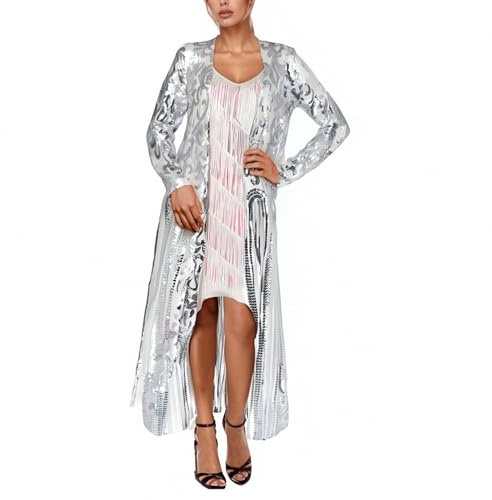 Glitter Jacket Women's Bolero Gold Glitter Sequin Cardigan Sequin Cardigan Summer Cover Up Dress Glitter Sparkle Open Front Coat Dresses Duster for Evening Prom