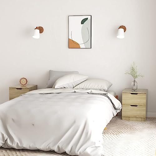 sephironlbb Bedside Tables Set of 2 Sonoma Oak, 40 x 40 x 50 cm, Made of Durable Chipboard, Modern Side Table for Bedroom and Living Room, Practical Storage