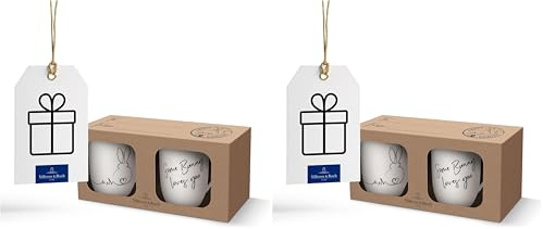 Villeroy & Boch - Statement Oster Set Hase 2 Teilig, Tassen Ostern Hase, Ostertassen Set, Becher Ostern, Osterbecher, Kaffeebecher, Heißgetränkebecher, Dekoration, Premium Porzellan (Packung mit 2)