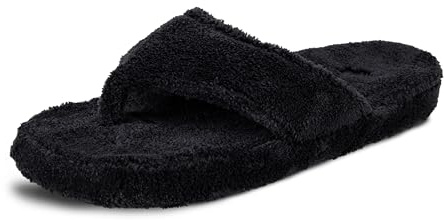 Acorn Women's Spa Thong Slippers with Cloud Contour Comfort - Arch Support and Plush Fluffy Terry Lining, Perfect for Beach, Camping, Poolside, or Bathroom Wear