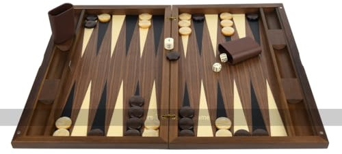 Dal Negro Treviso Iridescent 19-inch Backgammon Set in Walnut Case