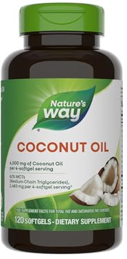 Nature's Way Coconut Oil Softgels, 4,000 mg Coconut Oil per Serving, 120 ct